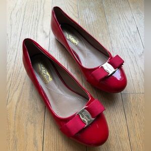 Red Patent Salvatore Ferragamo Varina ballet flat 7.5